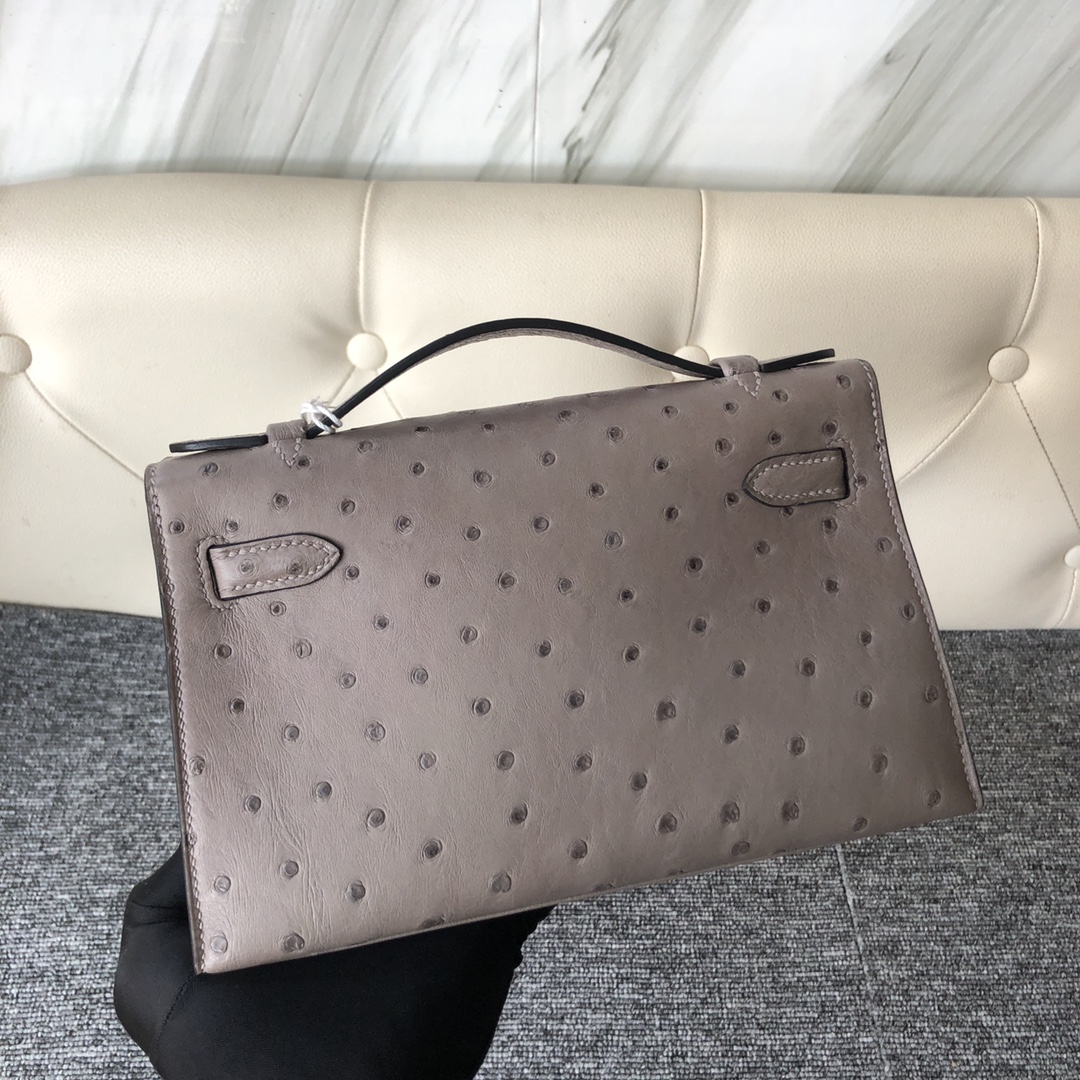 에르메스 미니 켈리백22 에토프 금장 타조가죽